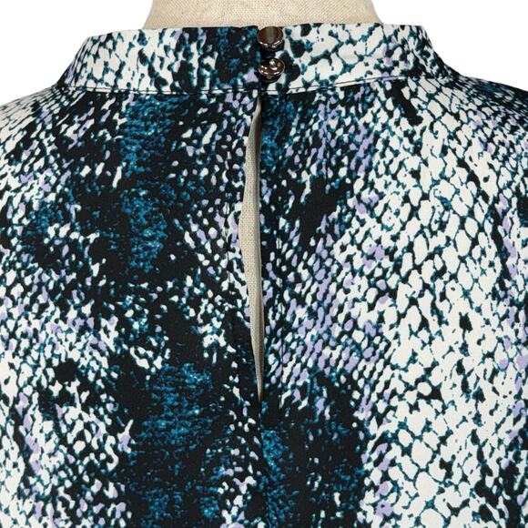Worthington Petite Large Top Snake Print Long Sleeves Lightweight Keyhole Multi - Picture 8 of 11